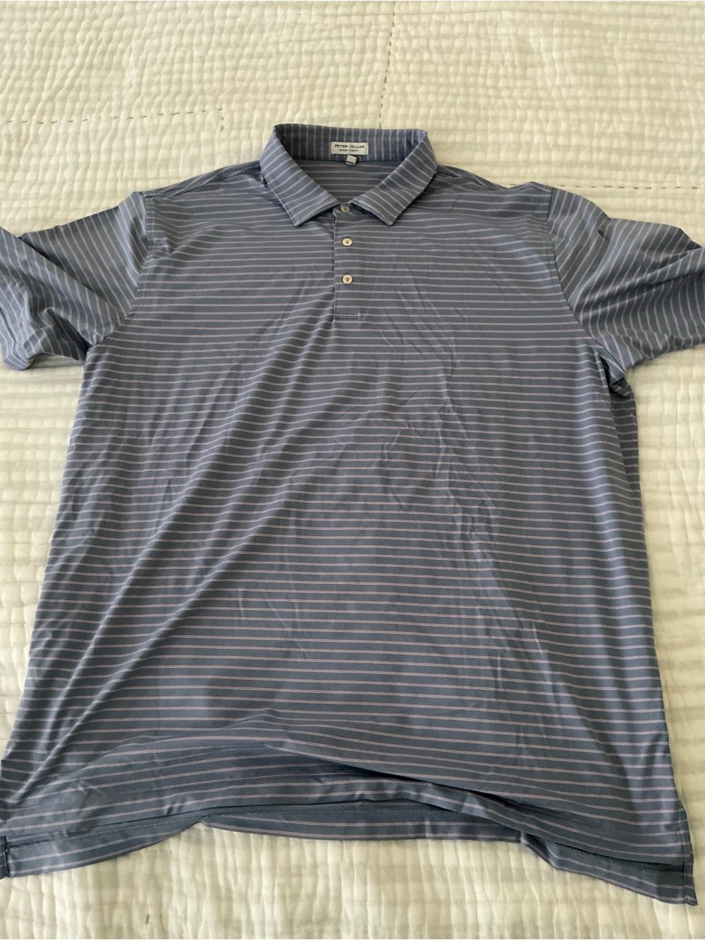 Peter Millar Blue Striped Polo